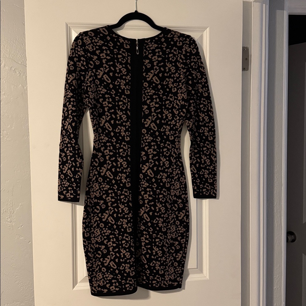Belle Badgley Mischka Leopard Print Sweater Dress - Picture 3 of 8